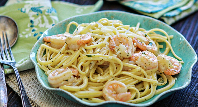 receta de espaguetis con gambas cenar