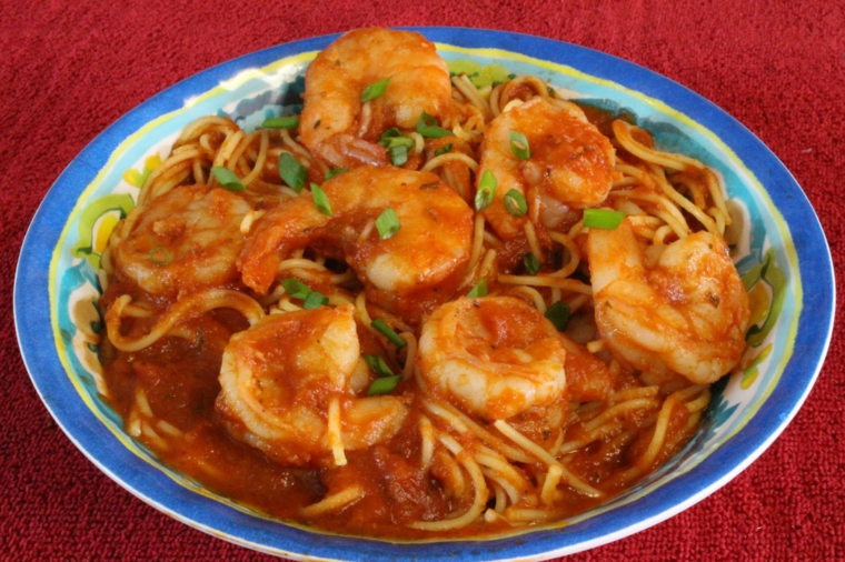 receta espaguetis con gambas