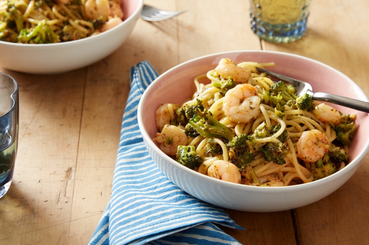 receta de espaguetis con gambas cocinar-comer