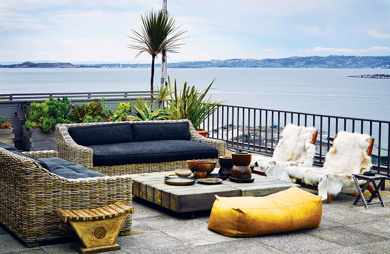sofas mesa cafe madera estilo ideas
