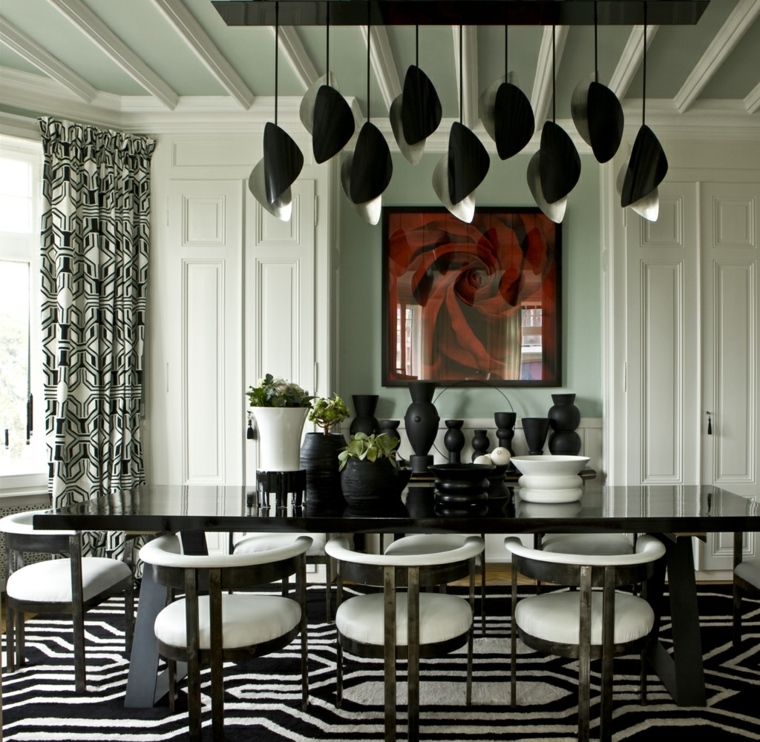comedor-diseno-blanco-negro-habitaciones-lujosas