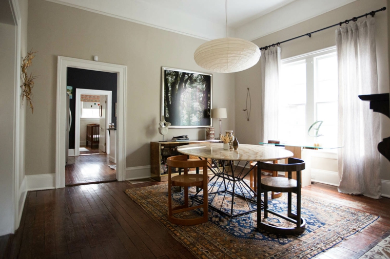 cuadros modernos-interiores-comedor-clasico-diseno-eclectico