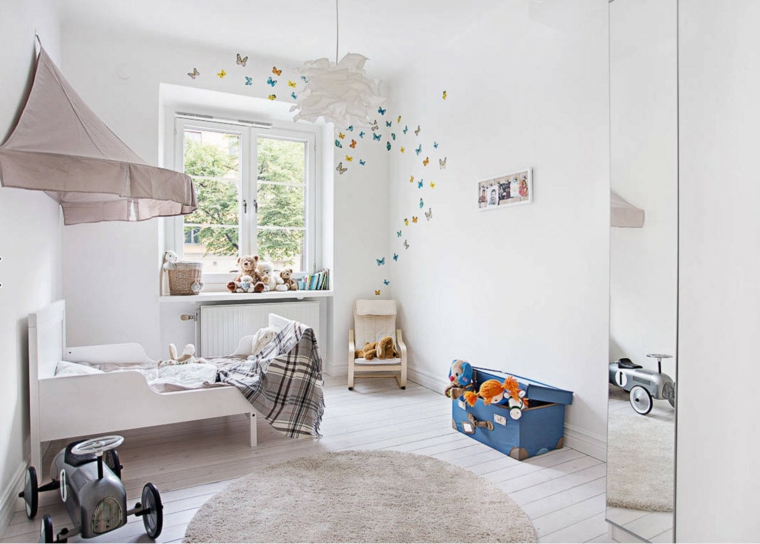 habitaciones infantiles pequeñas-color-blanco-decoracion-pared-estilo-moderno