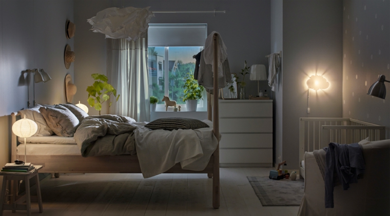 habitaciones infantiles pequeñas-muebles-madera-diseno-iluminacion