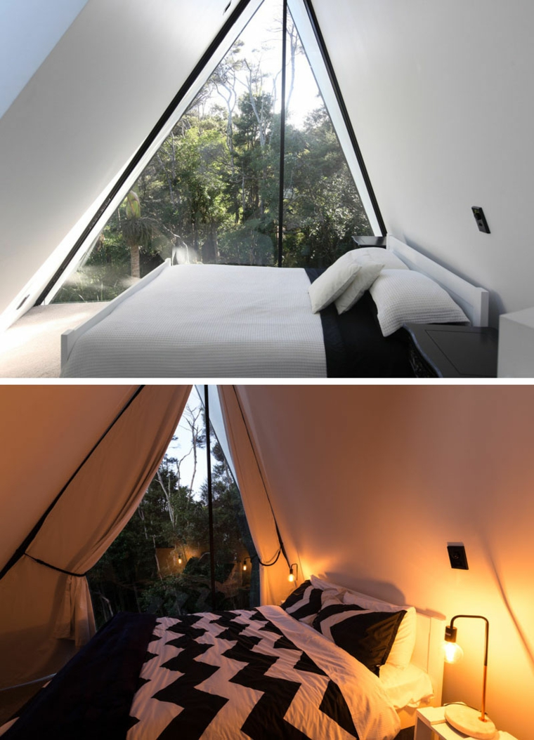 la casa mágica-Nueva-Zelanda-diseno-cabinas-modernas-dormitorio-estilo