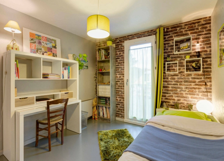 pared-ladrillo-habitacion-infantil-diseno-espacios-pequenos