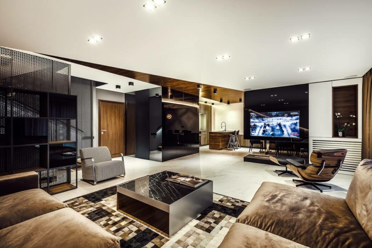 apartamento contemporaneo acabados-madera-cuero