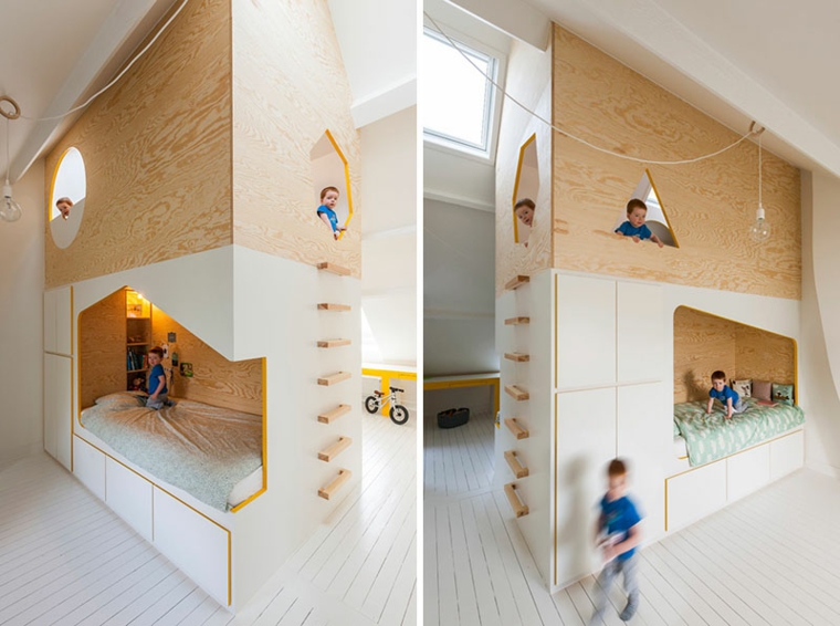 dormitorios infantiles base-colores-madera