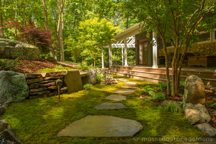 ideas para jardines con piedras y musgo