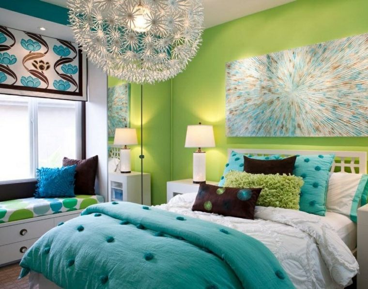 dormitorios-juveniles-pared-color-verde