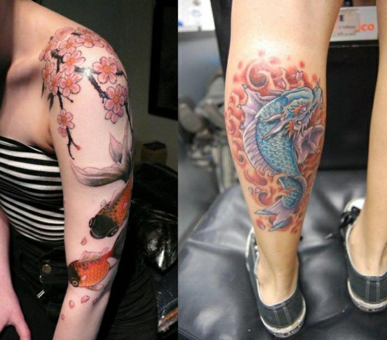 diseños de tatuajes de pez Koi