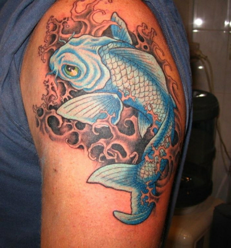 diseños de tatuajes de peces Koi
