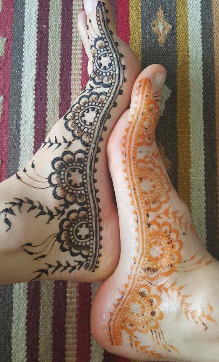 tatuajes con henna pies