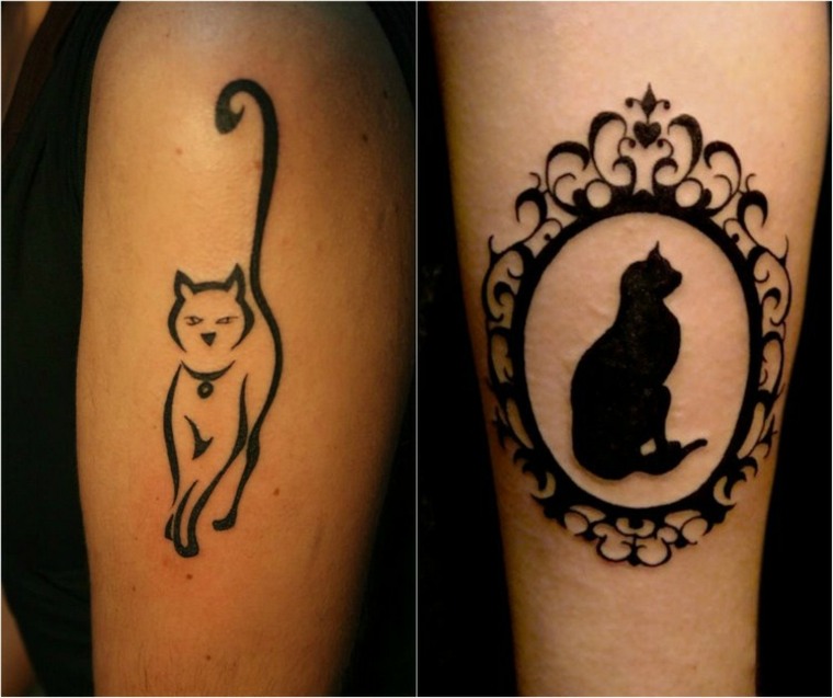 tatuajes de gatos mujeres piernas