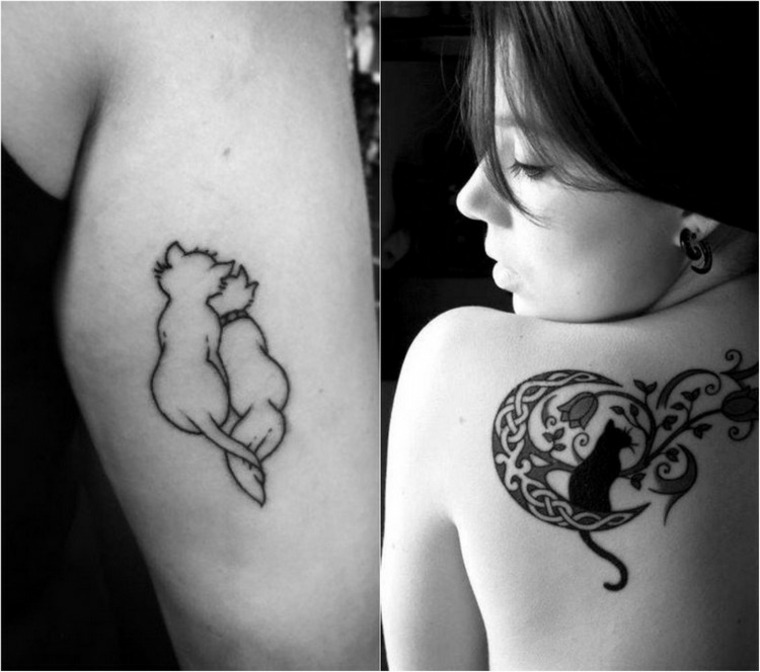 tatuajes de gatos mujeres