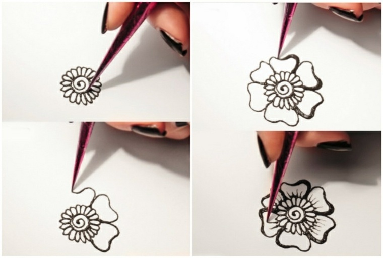 tatuajes de henna flores