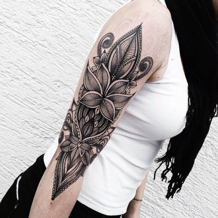 tatuajes diseño flores paisajes