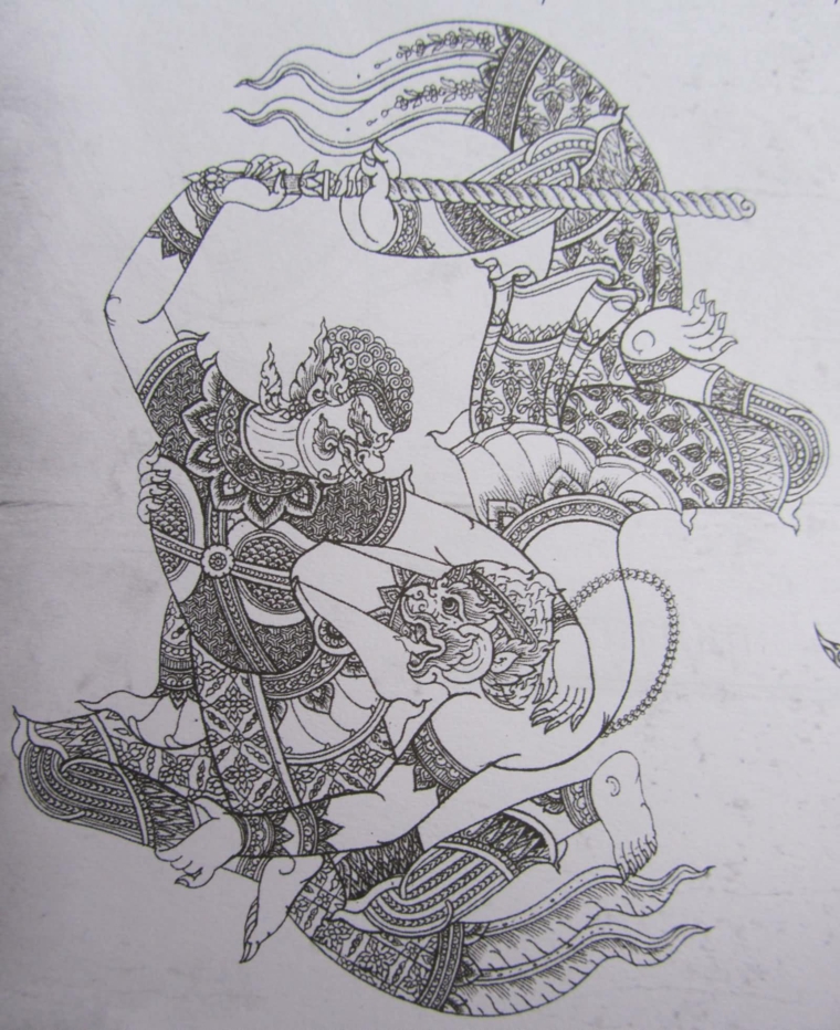 tatuajes-tailandeses-guerrero-hanuman