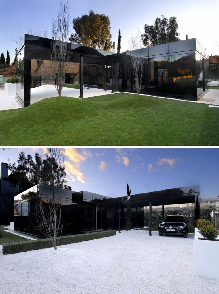 Ejemplos de casas modernas con fachadas de color negro