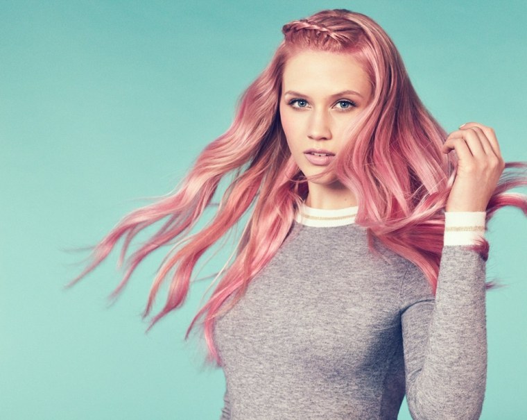 cortes de pelo largo-color-rosa