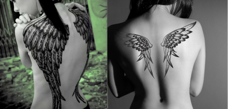 tatuaje femenino de alas