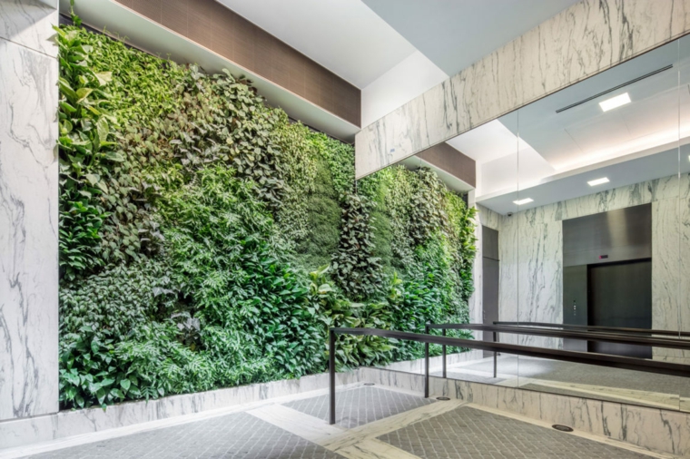 pared con jardín vertical