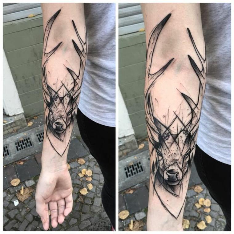tatuaje de ciervo