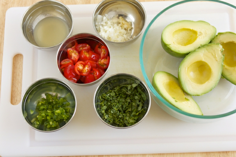 ingredientes para salsa guacamole