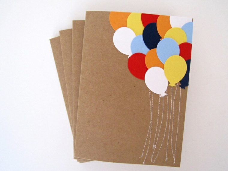 tarjeta Diy con globos