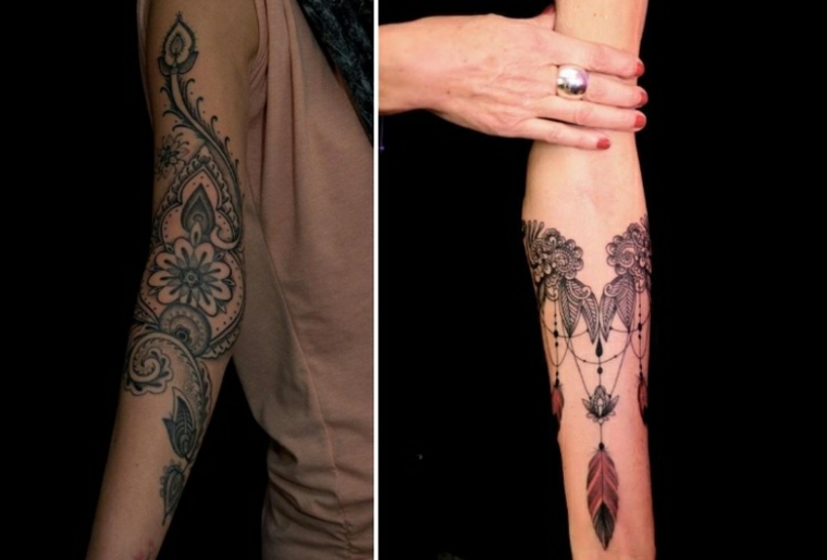 tatuajes de flores con nombres brazo