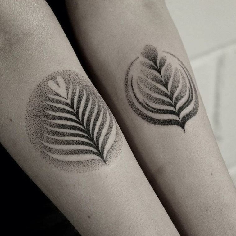 tatuajes-parejas-estilo-hojas-bellas