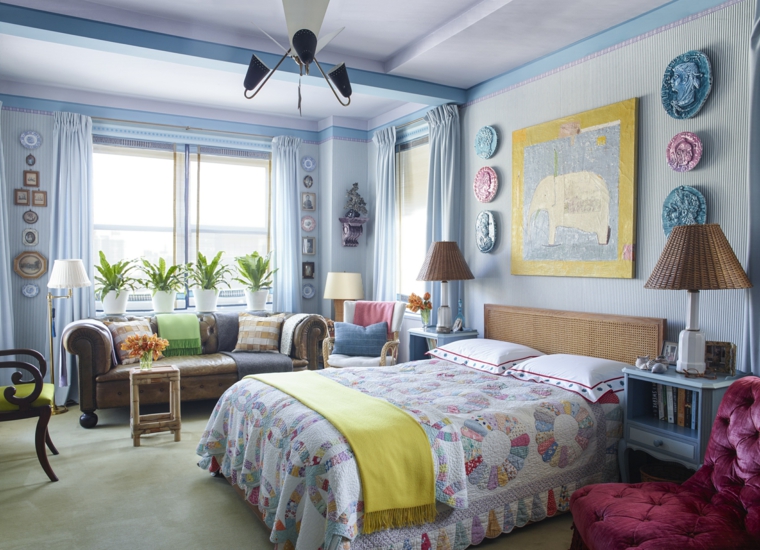 color azul-diseno-apartamento-dormitorio