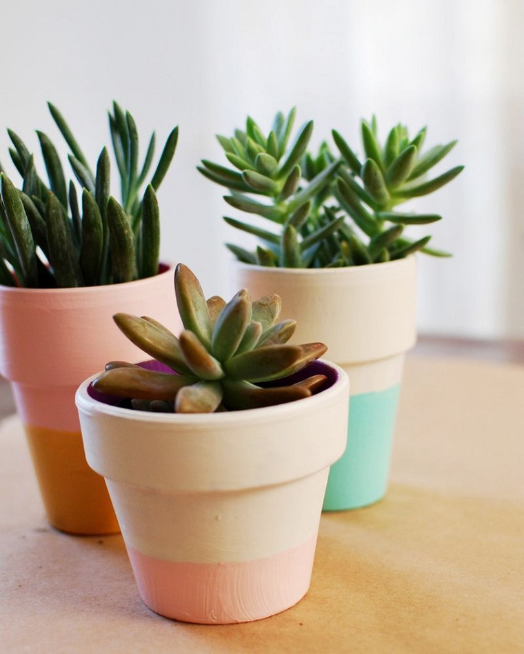 diy decoración-macetas-pintadas-estilo