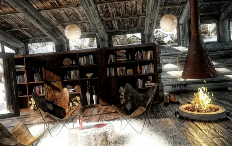 interiores con chimeneas
