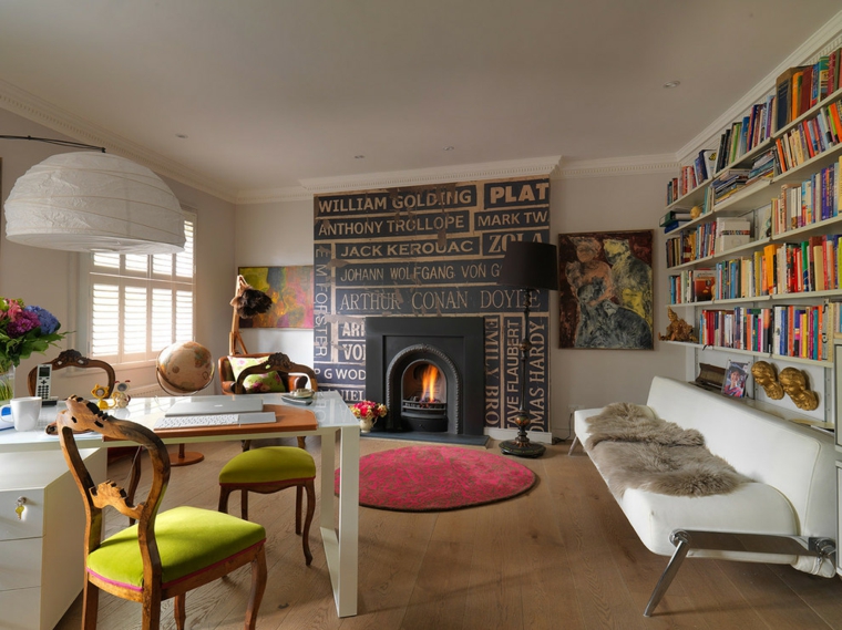 interiores con chimenea