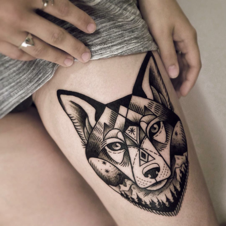 tatuajes-de-lobos-diseno-estilo-tribal