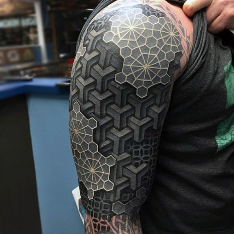 tatuajes en 3D-diseno-abstractos-geometricos-estilos