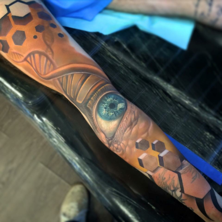 tatuajes-en-3D-ojo-pierna-estilo-moderno