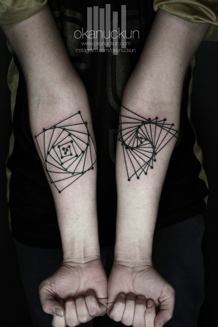 tatuajes espirales geometricas finas
