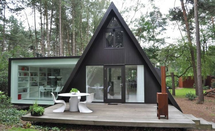 cabaña techado triangular moderno