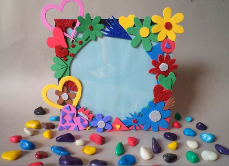 enmarcado flores goma eva