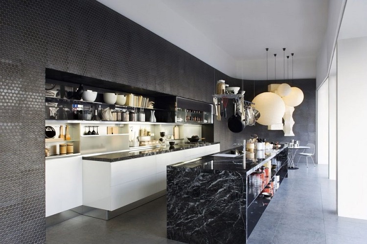 acentos oscuros modernos cocina