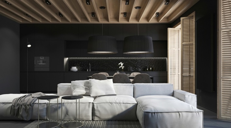 casa-moderna-salon-cocina-negro