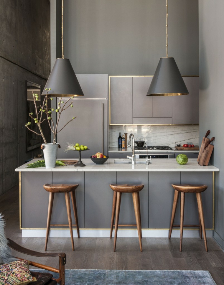encimeras cocina-pequena-glamurosa-encimeras-marmol-estilo