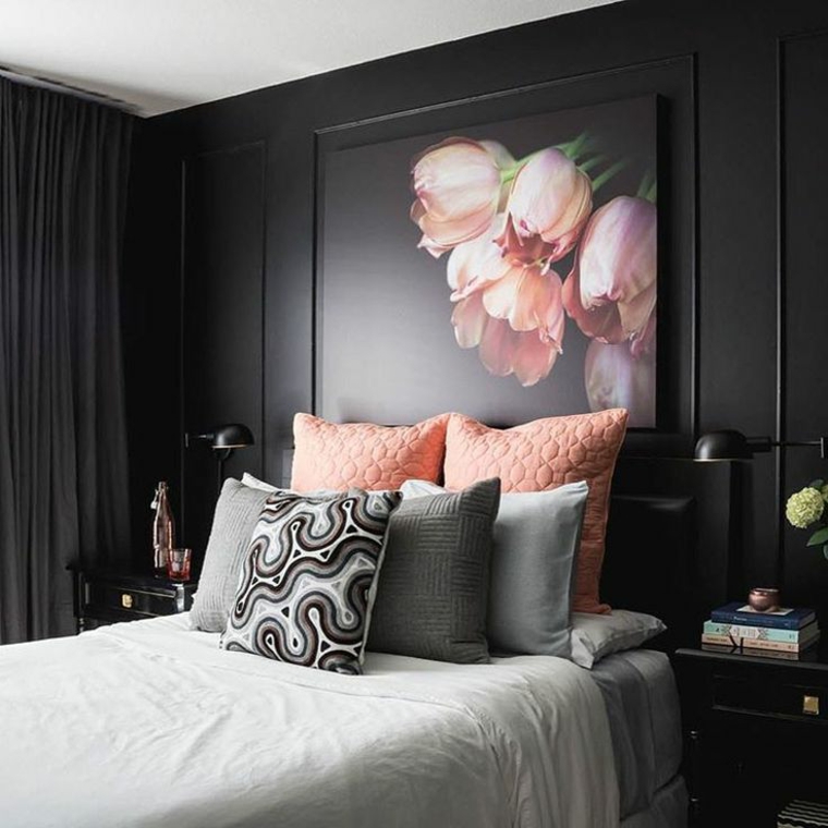 Colores para paredes de acento - tonos oscuros para el dormitorio