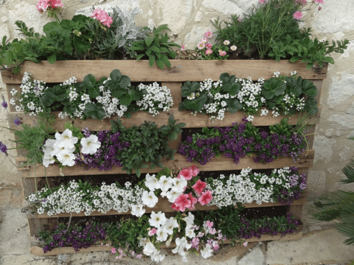 madera reciclada palets flores