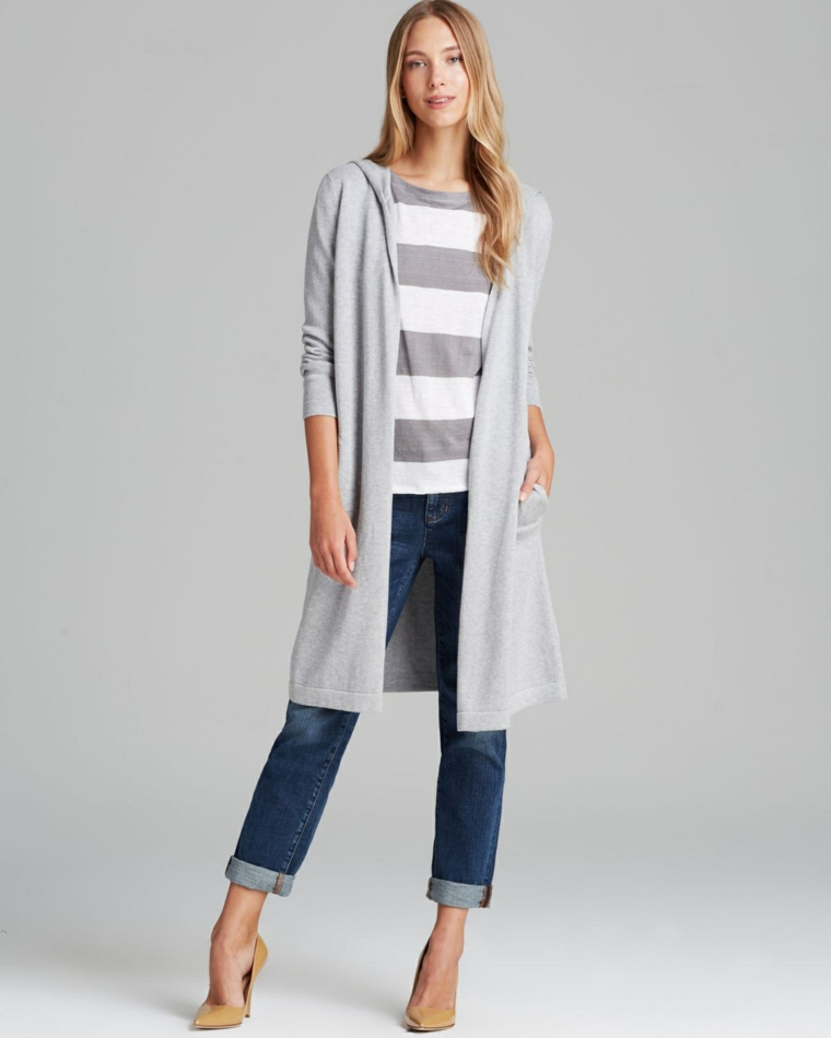 chaquetas de punto gris