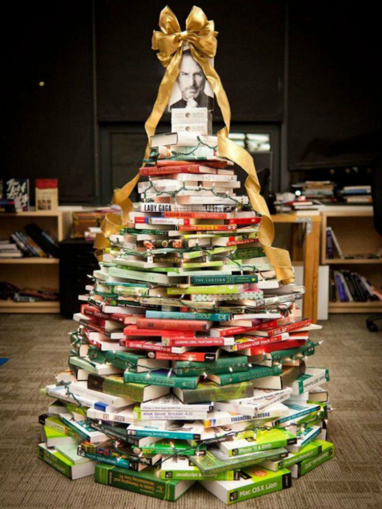 árbol de Navidad de libros