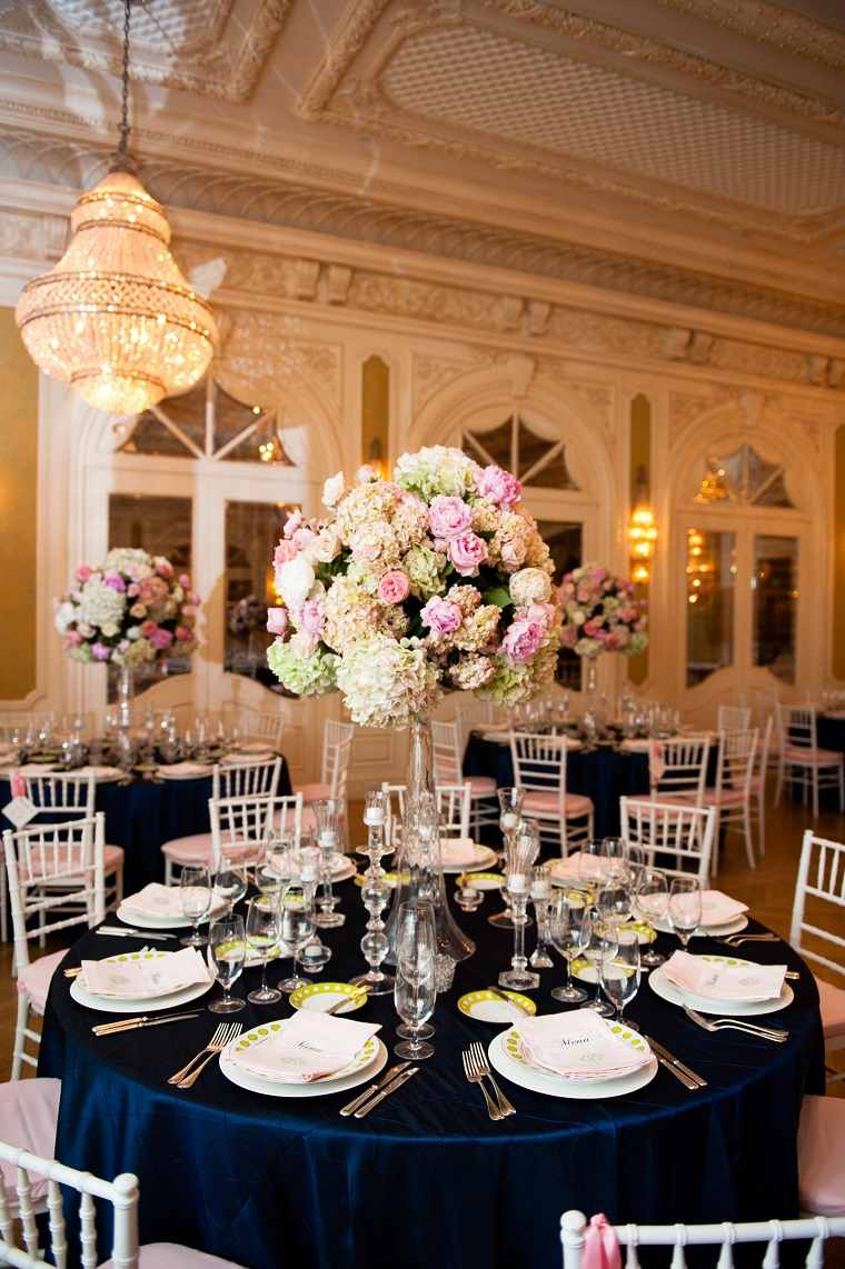 decoración bodas vintage modernas-azul-rosa