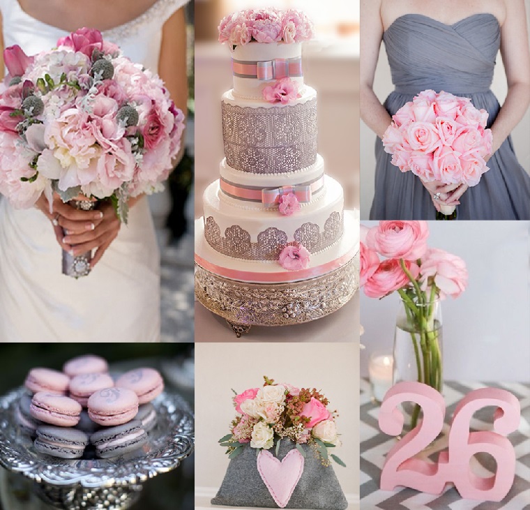 decoración bodas vintage modernas-decoracion-gris-rosa